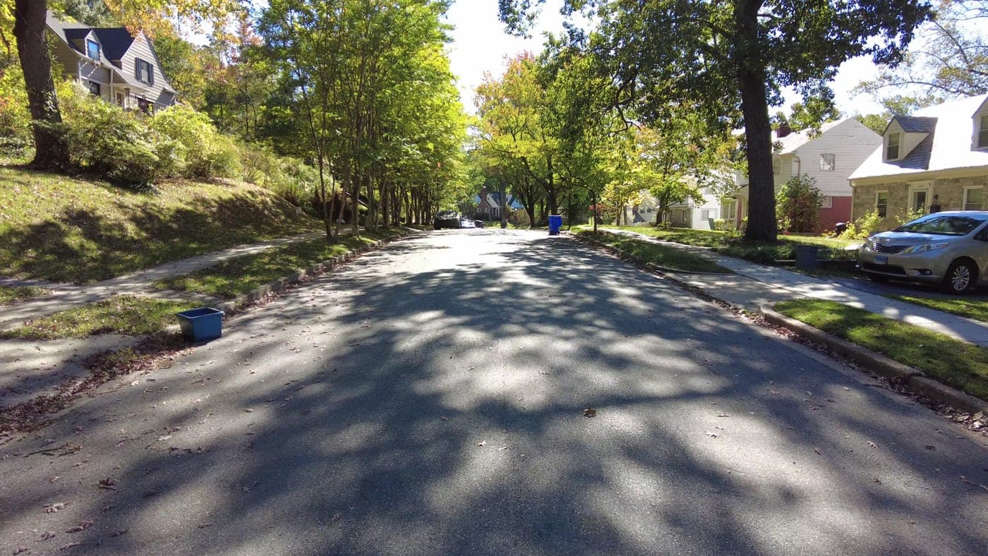 A tree-lined residential street in Cheverly
